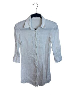 Massimo Rebecchi Cream 3/4 Sleeve Linen Tunic